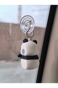 Resim Esey Dizayn Çift Panda Araba Dikiz Ayna Süsü - Vantuzlu Cam Süsü 