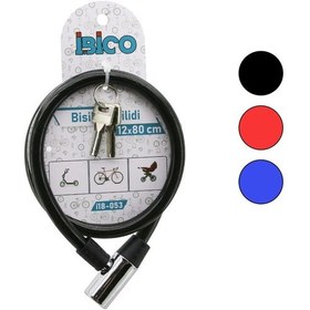 Resim Anahtarlı Metal Kafa Bisiklet Kilit Çelik Tel Siyah Şeffaf Kılıf 