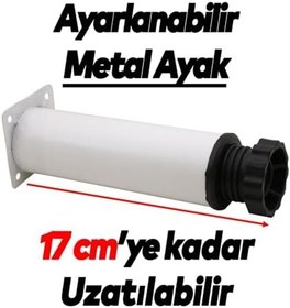 Resim Badem10 Ayarlanabilir Mobilya Kanepe Baza Koltuk Metal Destek Yükseltici Ayağı 15 cm Beyaz Ayakları 8 Adet 