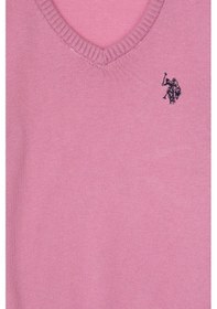 Resim U.S. Polo Assn. Kız Çocuk Pembe V Yaka Basic Kazak 50316777-VR167 