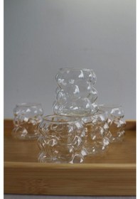 Resim Mir 6'lı Üzüm Kahve Yanı Bardak Çok Renkli 