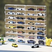 Resim 1/64 oranında 4 set alaşım araba modeli sergileme kutuları, 32 kibrit kutusu ve araba modeli depolama rafları barındırabilir 