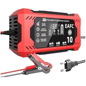 Resim 12v 8a/10a Tam Otomatik Araç Akü Şarj Cihazı Darbe Onarım Lcd Pil Şarj Cihazı 10a Us 