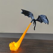 Resim 3D Ejderha Alevli Heykel Süsleri - Evler, Masalar ve Bilgisayar Tezgahları için 3D Baskılı Ejderha Figürleri 