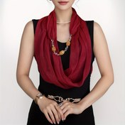 Resim Yumuşak Tek Renkli Kolye Eşarp, İnce Nefes Alabilen Şal, Günlük Gezinti, Seyahat veya Hediye İçin Mükemmel 