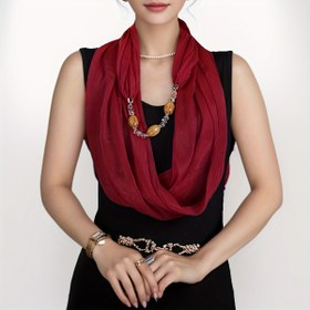 Resim Yumuşak Tek Renkli Kolye Eşarp, İnce Nefes Alabilen Şal, Günlük Gezinti, Seyahat veya Hediye İçin Mükemmel 
