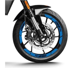 Resim Mavi Cf Moto 250 Nk Geniş Jant Sticker Etiket Modeli 