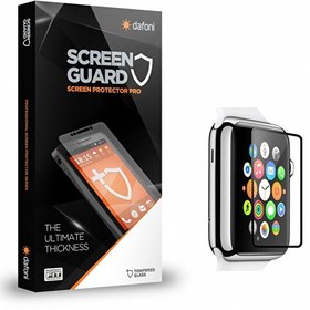 Resim Dafoni Apple Watch 38MM Tempered Glass Premium Siyah Full Cam Ekran Koruyucu 