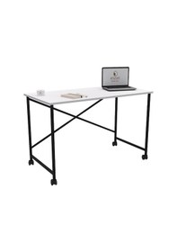 Resim Kenzlife Ofis Masası Momoko 075 150 40 Byzsyh Tekerlekli Bilgisayar Çalışma Büro Beyaz 