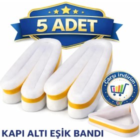 Resim Nistabolje 5 Adet Yapışkanlı Kapı Altı(Eşik) Bandı Isı Yalıtım Süngeri 90 cm 