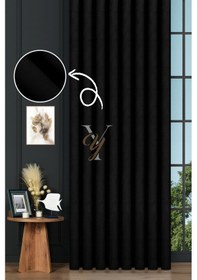 Resim Petek Fon Perde V-1044 Siyah Siyah 