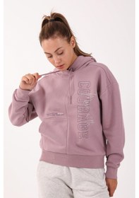 Resim Maraton Sportswear Comfort Kadın Kapşonlu Uzun Kol Basic Lila Sweatshirt 21474-lila Lila 