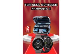 Resim Ikili Set Akıllı Saat ve Bluetooth Kulaklık Kablosuz Uzun Pil Ömrü Spor Modları Midastech 
