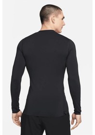 Resim Nike Pro Dri Fit Adv Athletic Tight Fit Training Body Kalın Sıkı Erkek Koşu Antrenman Üstü Sweatshirt Siyah Siyah 