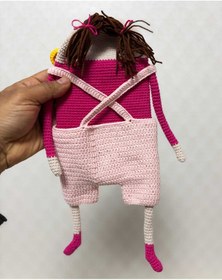 Resim El Yapımı Örgü Telefon Çantası, Dekoratif Hediyelik, Sevimli Figürlü, 3lü Set Ve Anahtarlık Pembe 
