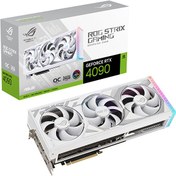 Resim Asus GeForce ROG Strix RTX4090 O24G White RTX4090 24 GB 384 Bit GDDR6X Gaming Ekran Kartı Asus