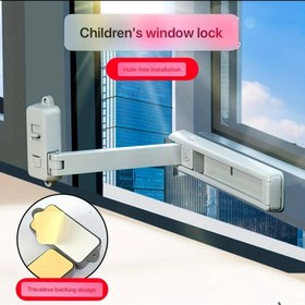 Resim 1 adet Deliksiz Pencere Engelleyici - 7.98cm, Plastik, 27kg Kapasite, Pencereler için Güvenlik Koruma, Kolay Kurulum, Delik Açmaya Gerek Yok, Pencere Güvenlik|Güvenlik Engelleyici|Plastik Engelleyici 