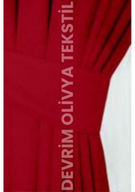 Resim Devrim Olivya Tekstil Lüks 1. Sınıf Özel Dikim Kirmizi Blackout Işık Geçirmez Fon Perde Ekstraforlu Karartma Blackout Kırmızı 