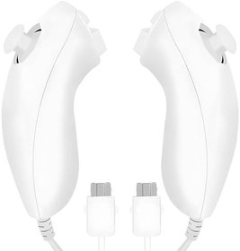 Resim 2'li paket Nunchuk Controller Wii için: Remote Nunchuk Jostick Game Controller uyumlu, Nunchuck kumanda Joystick, yedek kumanda uyumlu, Nintendo Wii ve Wii U konsolu için Nunchuck denetleyici 