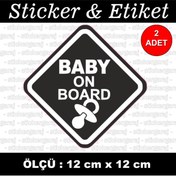 Resim auto Arabada Bebek Var Sticker - Araba Motosiklet Kask Cam Laptop Uyumlu Etiket 