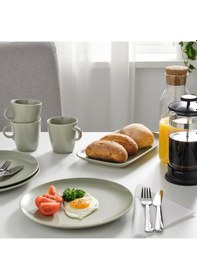 Resim 4 Adet Tabak Seti Mat Açık Yeşil Renk 26 Cm, 4 Adet, Stoneware Yuvarlak Tabak Seti 