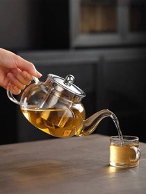 Resim Toptanfoni Borasilikat Cam Büyük Çaydanlık 800ml Şeffaf 