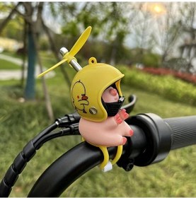 Resim Chuangyinshop Sevimli Sarı Ördek Motosiklet Aksesuarı Bisiklet Gidon Süslü Doğum Günü Hediyesi 