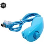 Resim Mavi-nintendo Wii Oyun Denetleyicisi 5 Renk Nunchuck El Kavisli Oyun Kolu Denetleyici Nunchuk Wii Gamepad Aksesuarları 