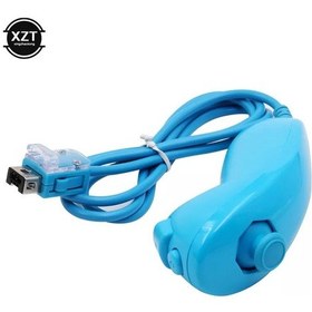 Resim Mavi-nintendo Wii Oyun Denetleyicisi 5 Renk Nunchuck El Kavisli Oyun Kolu Denetleyici Nunchuk Wii Gamepad Aksesuarları 