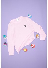 Resim U.S. Polo Assn. Kız Çocuk Pembe Bisiklet Yaka Basic Kazak 50293601-VR041 