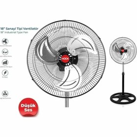 Resim Hook By Troya Çelik Ayaklı Vantilatör Yaz İçin Büyük Sanayi Tipi Sessiz Serinletici 18'' 45Cm - 85W 3 Kanatlı 