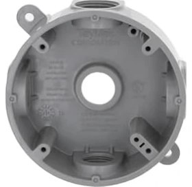Resim Storemax Bell Yuvarlak Hava Koşullarına Dayanıklı Kutu, Beş 1/2 Veya 3/4 Inç Dişli Çıkışlar, Gri 