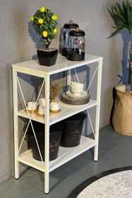 Resim Avmpark Stally Mutfak Rafı 3 Lü Erzak Malzeme Dolabı Beyaz-beyaz 