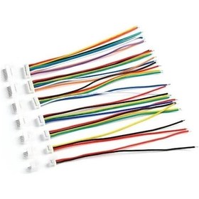 Resim 1,25mm Jst 6 Pin Kablolu Konnektör Takım 180d Erkek -10cm - Çift Taraflı 