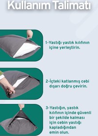 Resim 2 Adet RanForce Düz Pamuk Antibakteriyel Yıkanabilir Lüks Yastık Kılıfı 50x70cm - Bordo 
