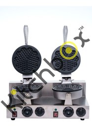 Resim Kitchbox Ticari Endüstriyel Çiçek Waffle Makinesi (2'li) 
