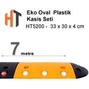 Resim Hayat Trafik Eko Oval Hız Kesici, Plastik Kasis Seti 33x30x4 cm 7 Metre 