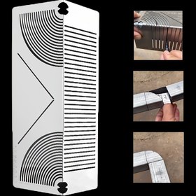 Resim Paslanmaz Çelik Eğik Radyus Aracı Seti, Parlatılmış Yüzey, Kare ve Yuvarlak Boru Arasındaki Açıları Ölçmek ve İşaretlemek İçin Çok Fonksiyonlu Açı Bükme Aracı 