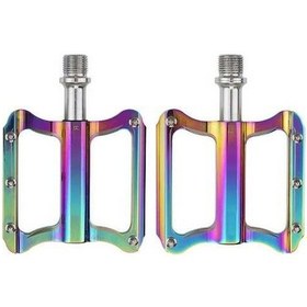 Resim Ganzhoushop Yurt Xt-t001 Renkli Plaka Pedalı Pedalı Lunje Kaymaz Hafif Dışından Dağ Çok Çift Bisikleti Bisiklet Bir Anti-titreşim Alüminyum Alaşım A - Uf A 