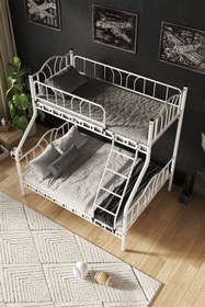 Resim ARGİMO Imaj 3 Kişilik Ebeveyn 3'lü Metal Ranza 90x190 & 140x190 