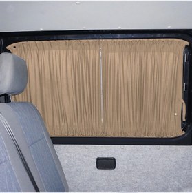 Resim Oto Pandami Volkswagen T4 - Transporter / Caravelle Uzun Şase 1990-2003 Uyumlu Krem Raylı Oto Perde Takımı 