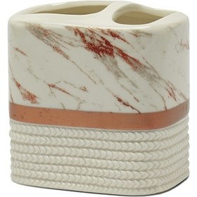 Resim Primanova Bergama Diş Fırçalık Seramik Beyaz - Turuncu 