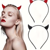 Resim Vampir İlhamlı Kırmızı Şeytan Boynuz Baş Bantı - Eğlenceli ve Coşkulu Cadılar Bayramı Aksesuarı, Kadınlar İçin, Dokuma Olmayan Kumaş, Partiler ve Festivaller İçin Mükemmel, Coşkulu Baş Giysisi | Eğlenceli Aksesuar | Dayanıklı Baş Bant, Cadılar Bayramı Aksesuarları 