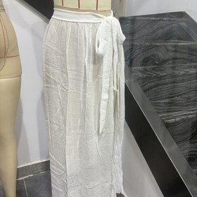 Resim Kadınlar için Hafif Tasarım) Açık Mavi Yüksek Bel Bağlamalı Yan Sarong Etek - Yarı Şeffaf, Yaz Tatilleri için Rahat Plaj Örtüsü, Viskon Karışımı, Makinede Yıkanabilir, Rahat Sarma Etek | Yarı Şeffaf Kumaş | Yumuşak Kumaş Etek 