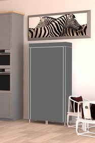 Resim CimriKese 8 Plastik Raflı Gıda Erzak Kiler Dolabı Çok Amaçlı Dolap Gri 