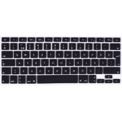 Resim Arabulalaca Macbook Air 13.3 inç A1466 A1369 Türkçe Q Silikon Klavye Koruyucu - Siyah 
