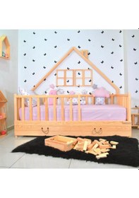 Resim Markaawm Markaawm Montessori Çocuk Yatak Yavrulu 90X190 Karyola Ağacı Akçaağaç 