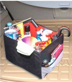 Resim Dik Durabilen Sert Kenar Tabanlı Araç Bagaj Organizer 