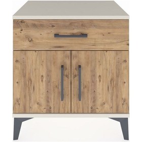 Resim Hyperion Komodin Tek Raflı Tek Çekmeceli 2 Kapaklı 60x44x64 A... Aytaşı 