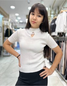 Resim Minimoda Kids Yakasında Zincir İnce Kız Triko Kazak 